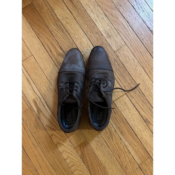 Men’s Size 9 Bullboxer Shoes Casual Cap Toe Oxford Brown Leather Lace Up Low Top - Picture 3 of 6